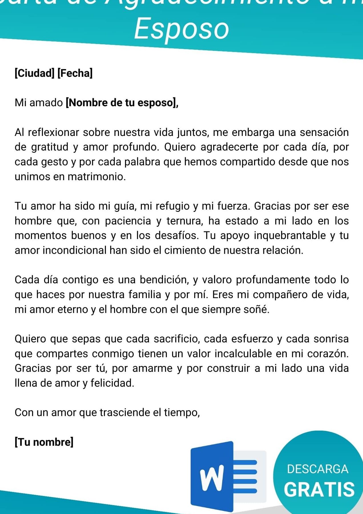 Carta de amor y gratitud a mi esposo: ¡Gracias por tanto! 1 Carta de amor y gratitud a mi esposo: ¡Gracias por tanto!